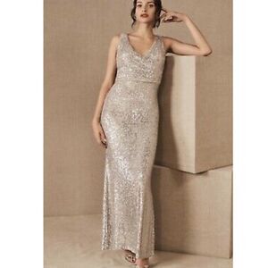 BHLDN Surrey Dress Silver Sequin dress